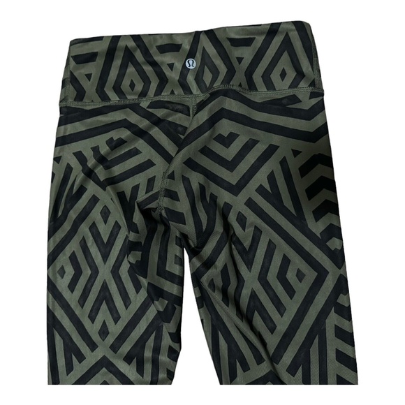 Lululemon Wunder Under Leggings Luxtreme Chevron Shuffle Fatigue Green Sz 4 - Picture 11 of 14